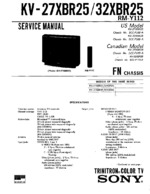 Sony KV27XBR25 OEM Service