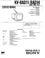 Sony KV8AD11 OEM Service